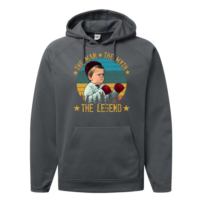 Funny The Man The Myth The Legend Vintage Hasbulla Kid Performance Fleece Hoodie