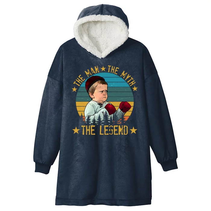 Funny The Man The Myth The Legend Vintage Hasbulla Kid Hooded Wearable Blanket