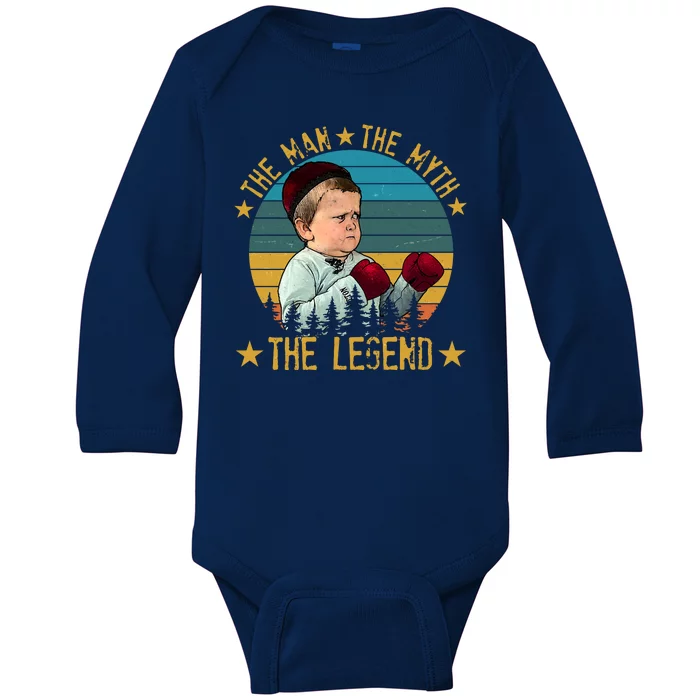 Funny The Man The Myth The Legend Vintage Hasbulla Kid Baby Long Sleeve Bodysuit