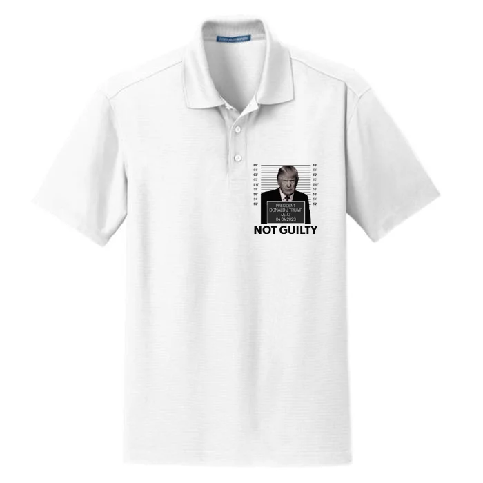 Funny Trump Mugshot Not Guilty Classic . Dry Zone Grid Performance Polo