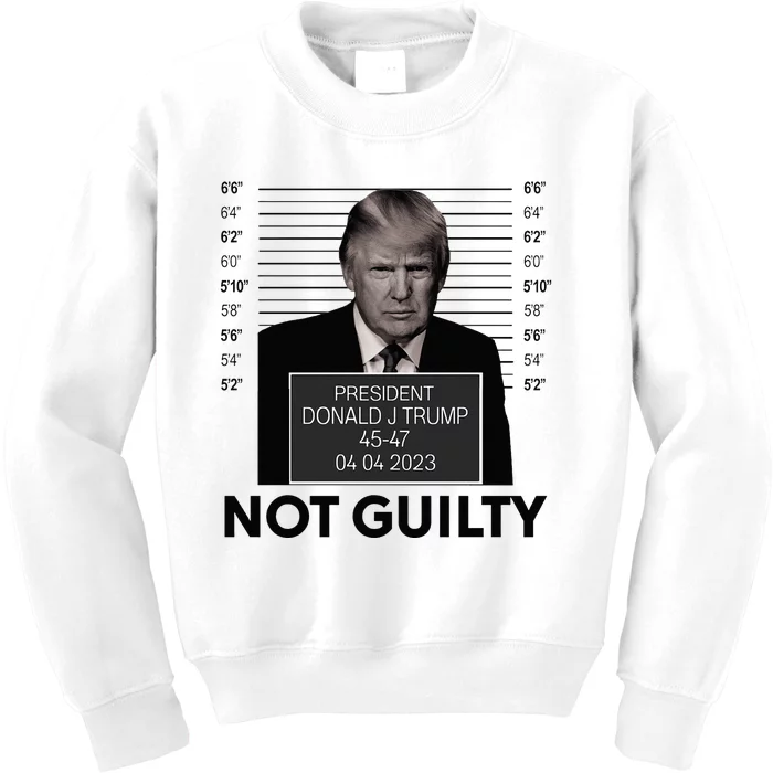 Funny Trump Mugshot Not Guilty Classic . Kids Sweatshirt