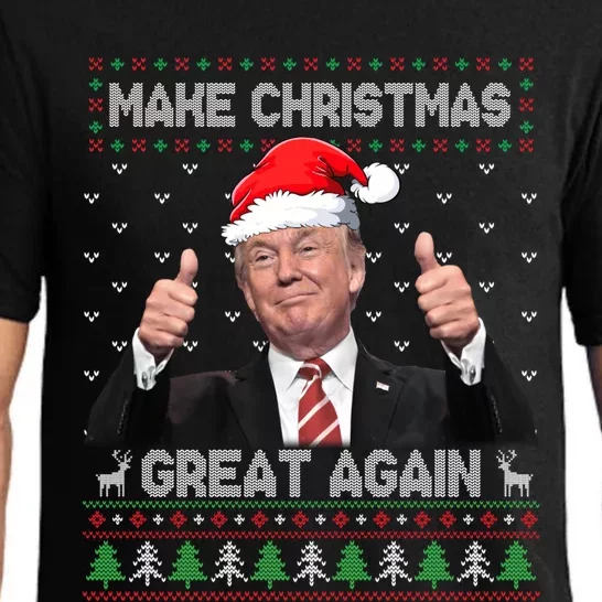 Funny Trump Make Christmas Great Again Ugly Sweater Xmas Funny Gift Pajama Set