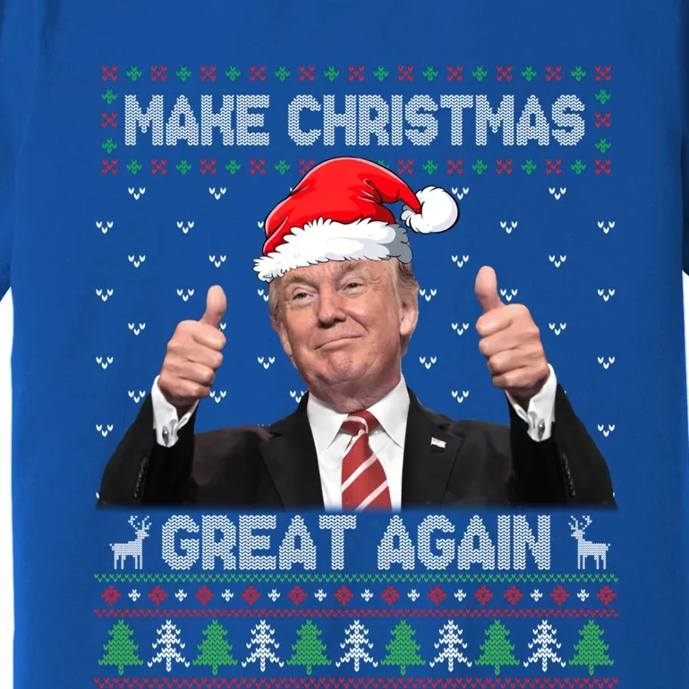 Funny Trump Make Christmas Great Again Ugly Sweater Xmas Funny Gift Premium T-Shirt