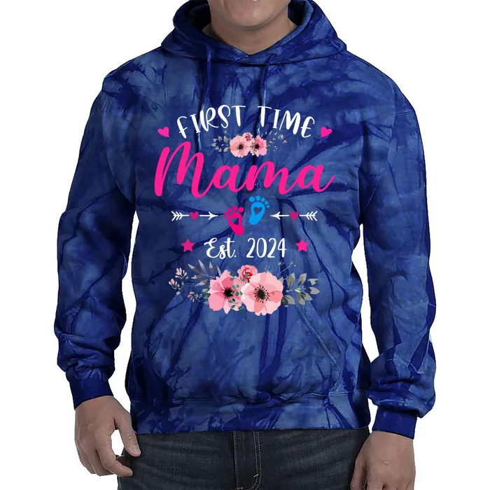 First Time Mama 2024 Mothers Day Soon To Be Mom Pregnancy Tie Dye Hoodie