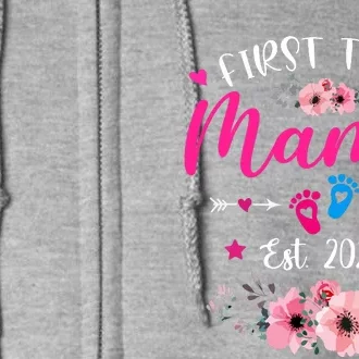 First Time Mama 2024 Mothers Day Soon To Be Mom Pregnancy Full Zip Hoodie