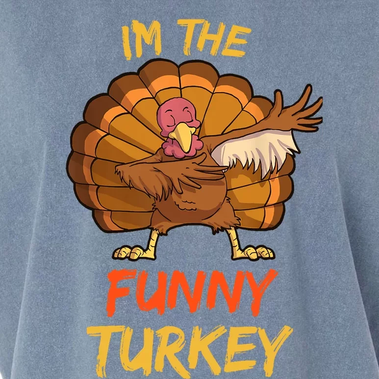 Funny Turkey Matching Family Group Thanksgiving Party Pajama Garment-Dyed Women's Muscle Tee