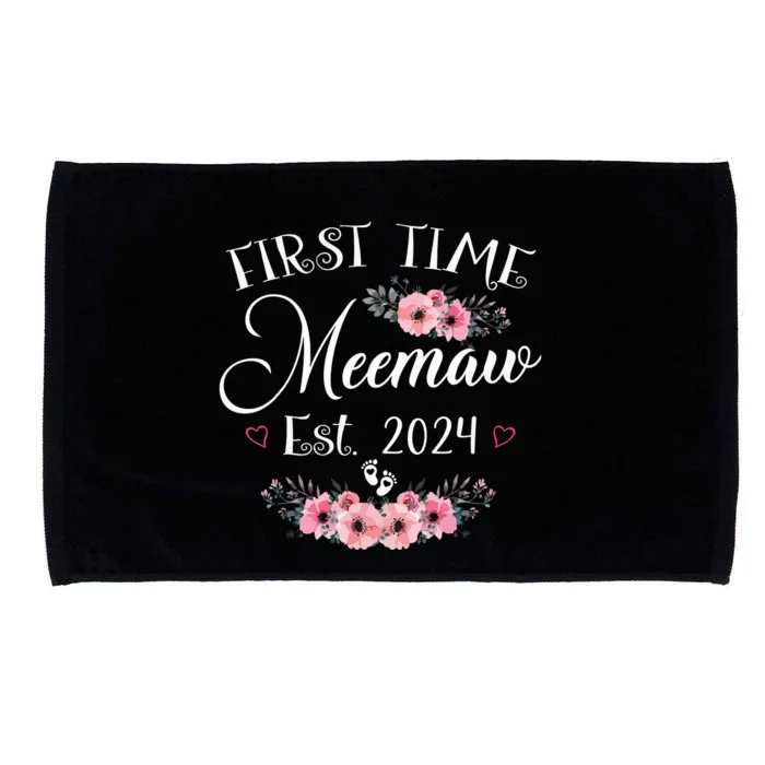 First Time Meemaw 2024 Mothers Day Soon To Be Mom Pregnancy Microfiber Hand Towel