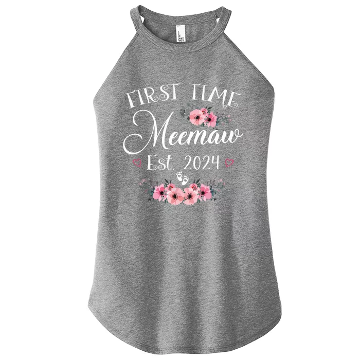 First Time Meemaw 2024 Mothers Day Soon To Be Mom Pregnancy Women’s Perfect Tri Rocker Tank