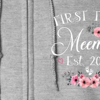 First Time Meemaw 2024 Mothers Day Soon To Be Mom Pregnancy Full Zip Hoodie