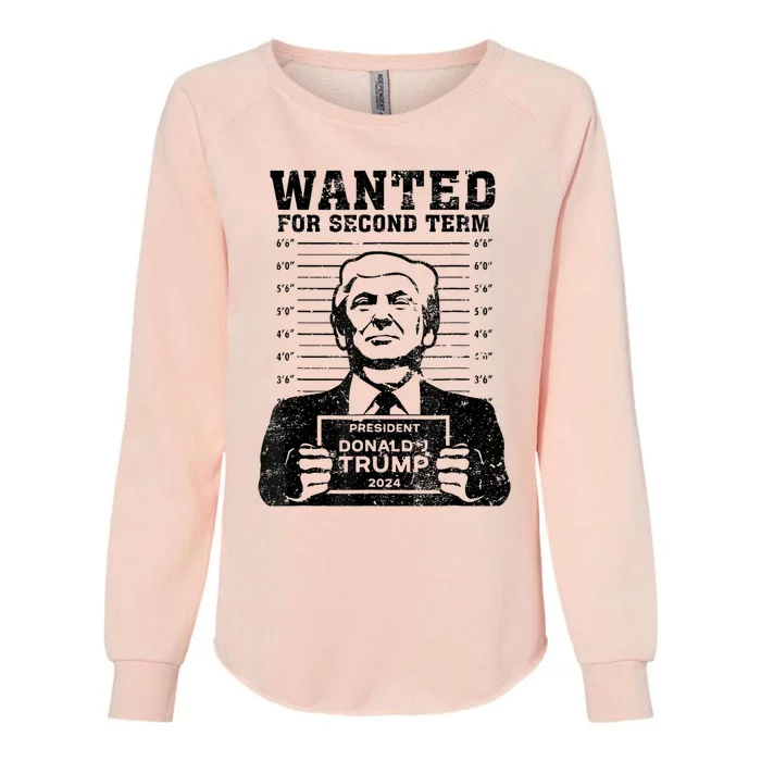 Free Trump Mugshot Wanted For Second Term 2024 Trump 2024 Womens California Wash Sweatshirt