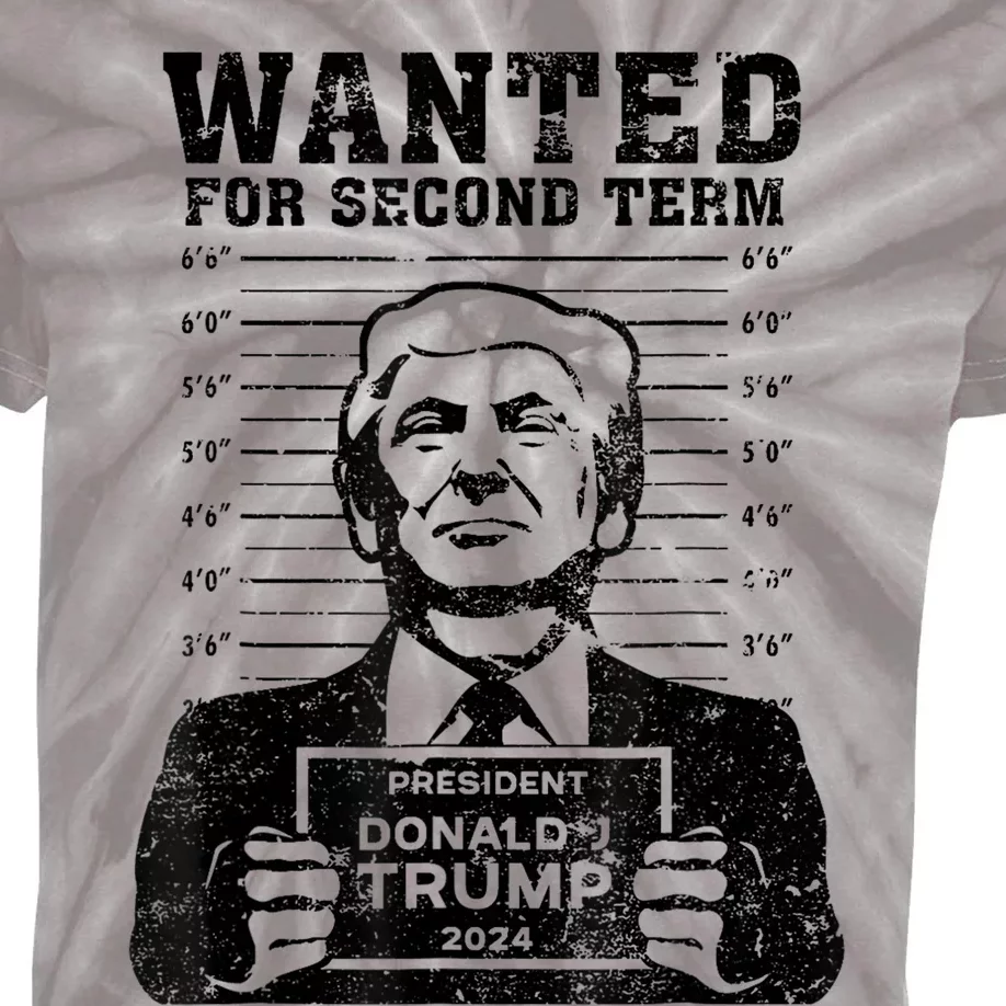 Free Trump Mugshot Wanted For Second Term 2024 Trump 2024 Kids Tie-Dye ...