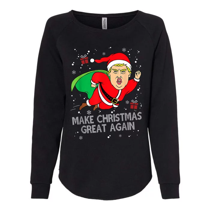 Funny Trump Make Christmas Great Again Ugly Sweater Xmas Womens California Wash Sweatshirt