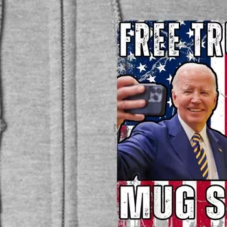 Free Trump Mugshot President Joe Biden Selfie Halloween Full Zip Hoodie