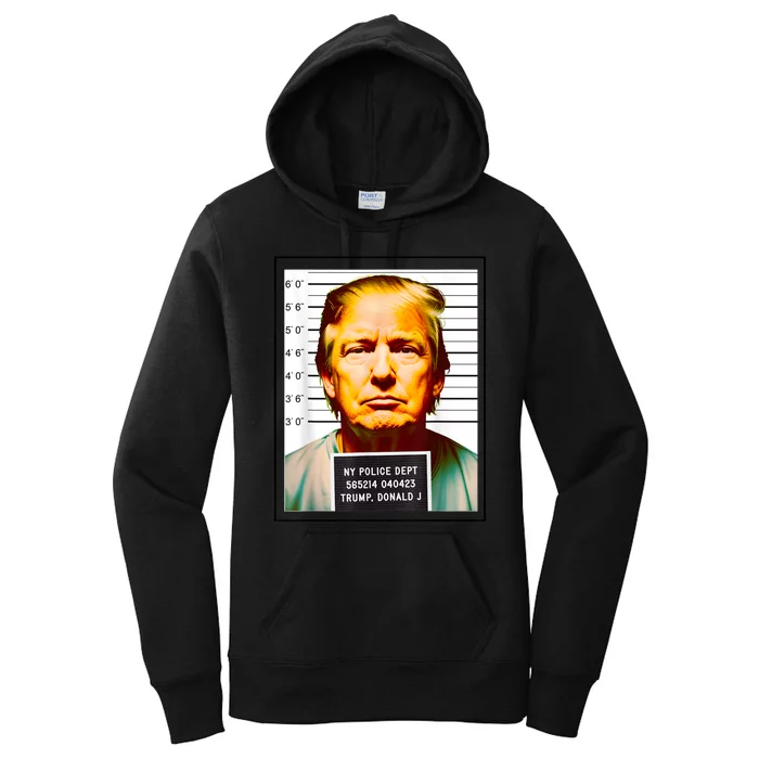 Funny Trump Mugshot Parody AI DC Georgia NYC Indictment Women's Pullover Hoodie