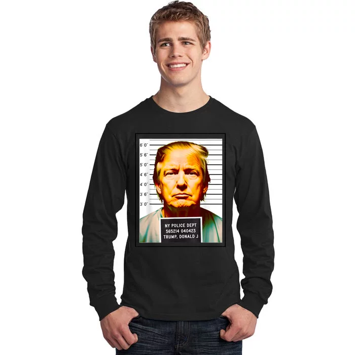 Funny Trump Mugshot Parody AI DC Georgia NYC Indictment Tall Long Sleeve T-Shirt