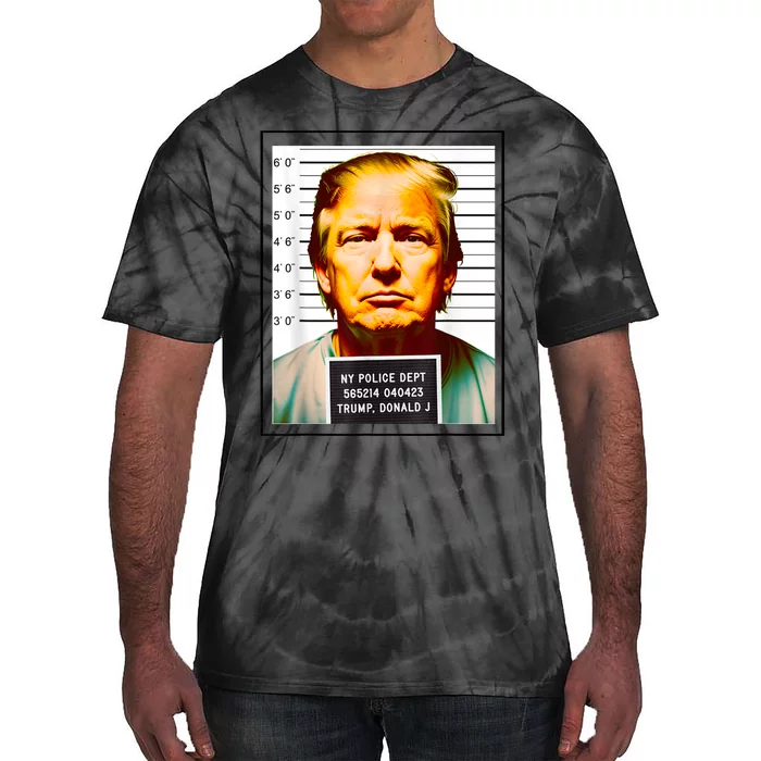 Funny Trump Mugshot Parody AI DC Georgia NYC Indictment Tie-Dye T-Shirt