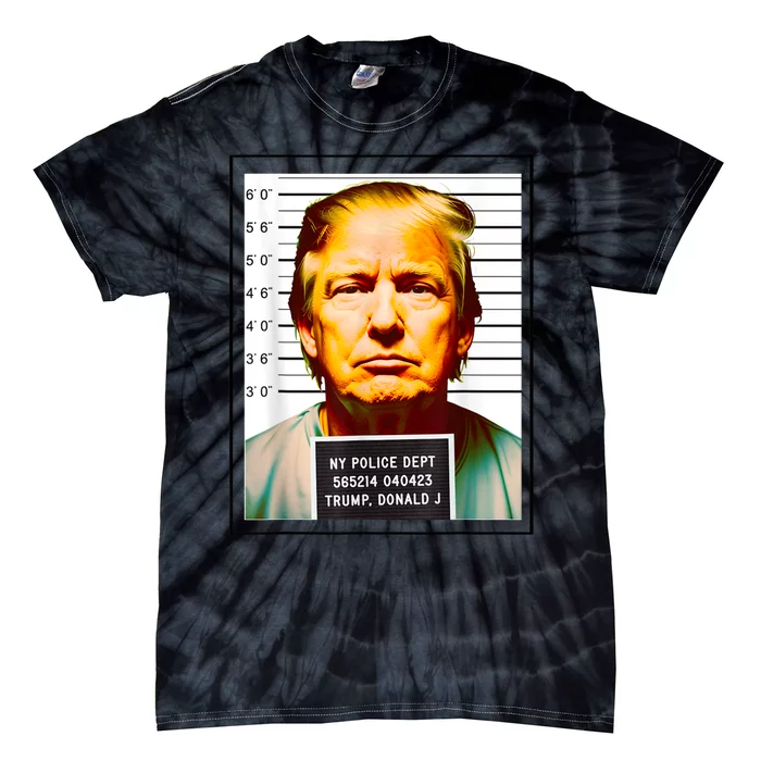 Funny Trump Mugshot Parody AI DC Georgia NYC Indictment Tie-Dye T-Shirt