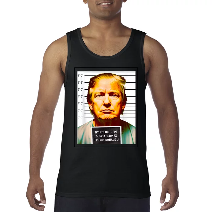 Funny Trump Mugshot Parody AI DC Georgia NYC Indictment Tank Top