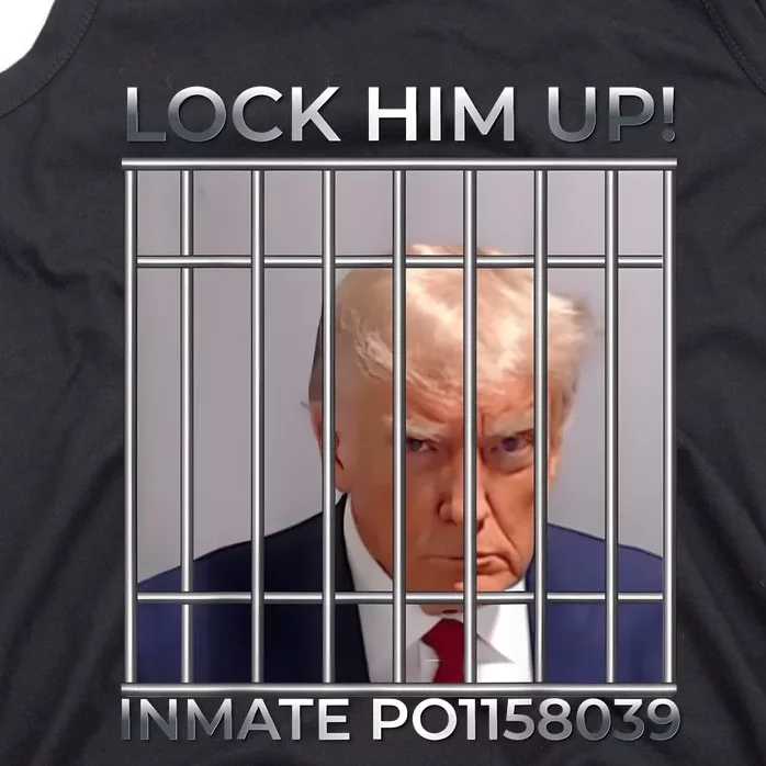 Funny Trump Mugshot Lock Him Up Tank Top