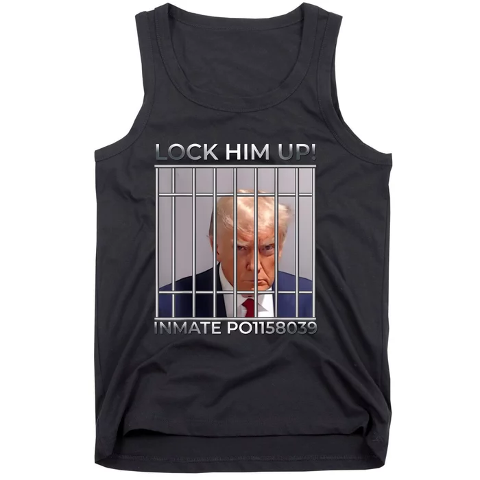 Funny Trump Mugshot Lock Him Up Tank Top