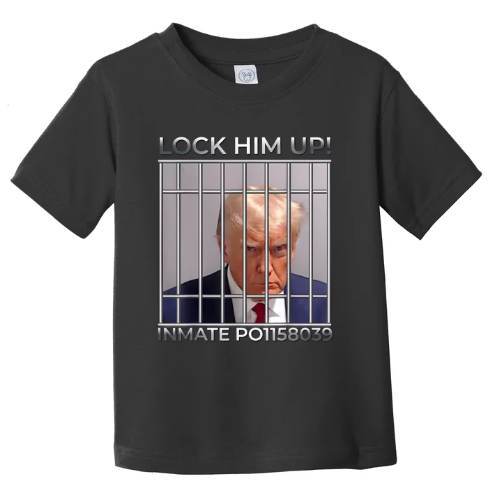 Funny Trump Mugshot Lock Him Up Toddler T-Shirt