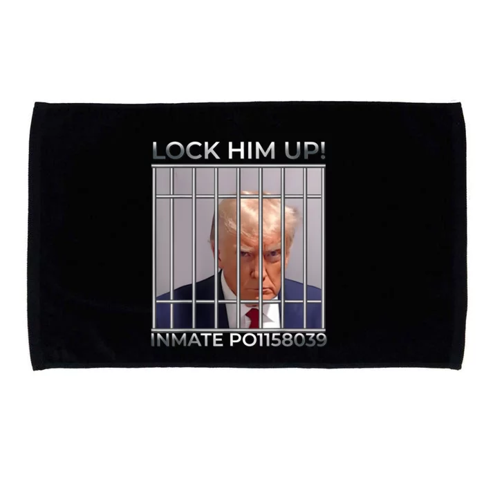 Funny Trump Mugshot Lock Him Up Microfiber Hand Towel