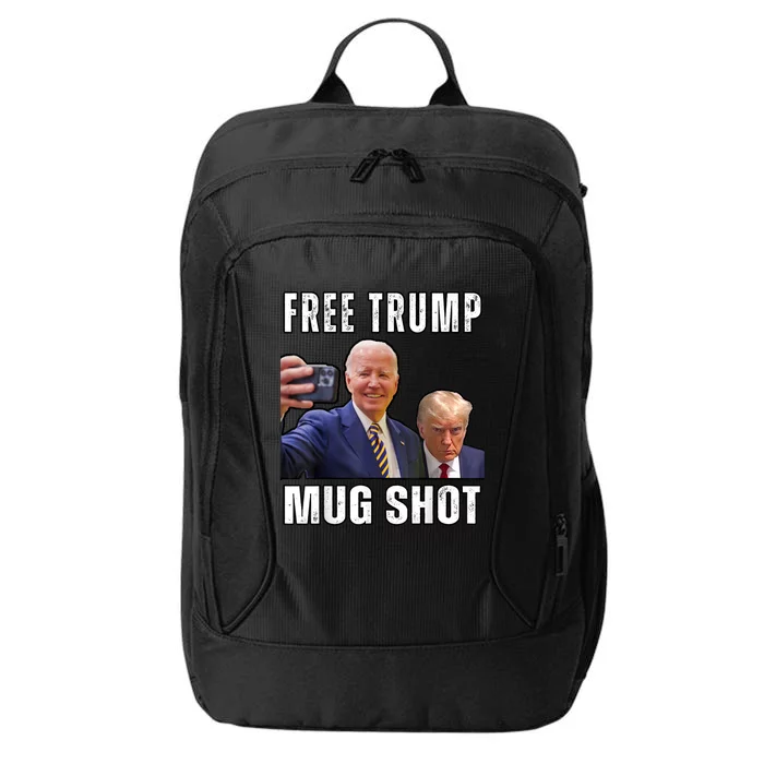 Free Trump Mugshot President Joe Biden Selfie Halloween City Backpack