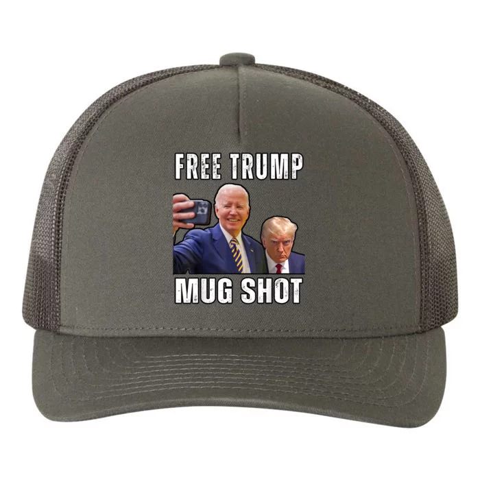 Free Trump Mugshot President Joe Biden Selfie Halloween Yupoong Adult 5-Panel Trucker Hat