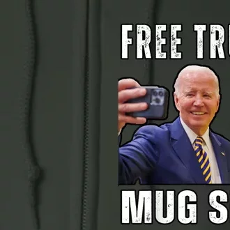 Free Trump Mugshot President Joe Biden Selfie Halloween Full Zip Hoodie