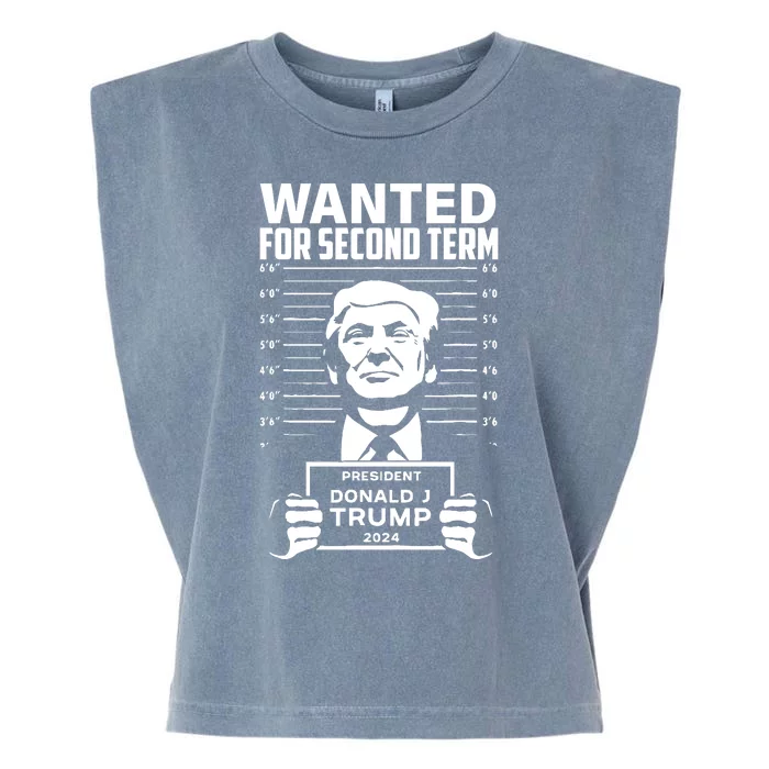 Free Trump Mugshot Wanted For Second Term 2024 Trump 2024 Garment-Dyed Women's Muscle Tee