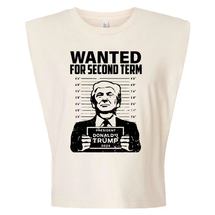 Free Trump Mugshot Wanted For Second Term 2024 Trump 2024 Garment-Dyed Women's Muscle Tee