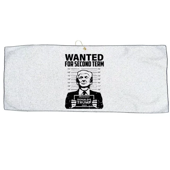 Free Trump Mugshot Wanted For Second Term 2024 Trump 2024 Large Microfiber Waffle Golf Towel