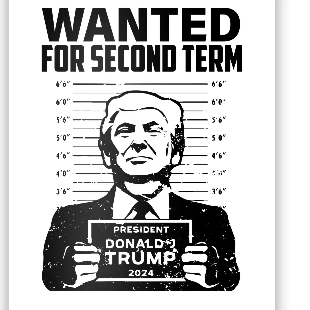 Free Trump Mugshot Wanted For Second Term 2024 Trump 2024 Poster ...