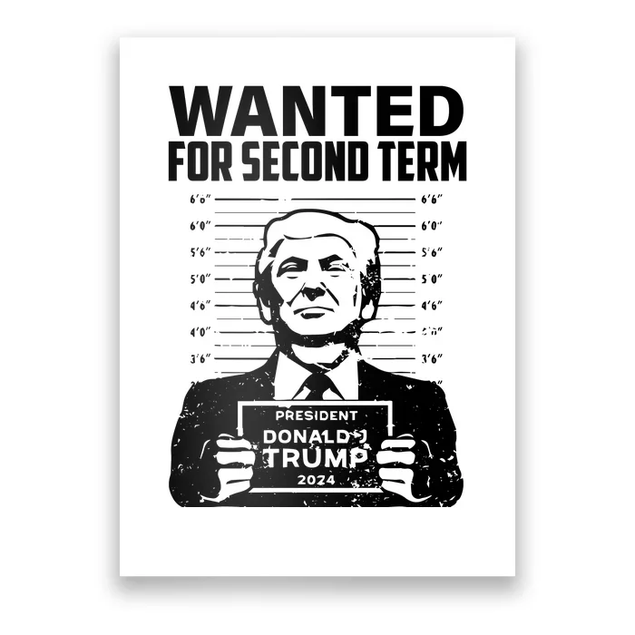 Free Trump Mugshot Wanted For Second Term 2024 Trump 2024 Poster ...