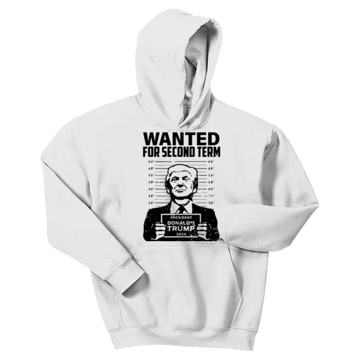 Free Trump Mugshot Wanted For Second Term 2024 Trump 2024 Kids Hoodie