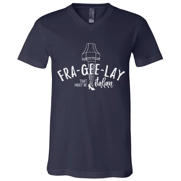 Frageelay That Must Be Italian Retro Christmas V-Neck T-Shirt