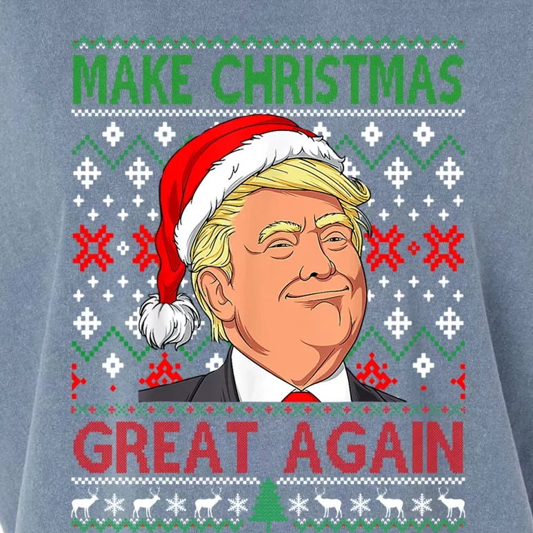 Funny Trump Make Christmas Great Again Ugly Sweater Xmas Pjs Cute Gift Garment-Dyed Women's Muscle Tee