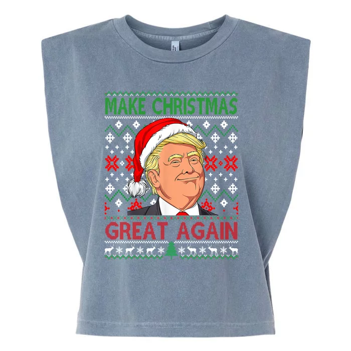 Funny Trump Make Christmas Great Again Ugly Sweater Xmas Pjs Cute Gift Garment-Dyed Women's Muscle Tee