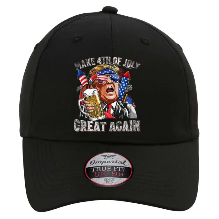 Funny Trump Make 4th Of July Great Again Drinking Beer The Original Performance Cap