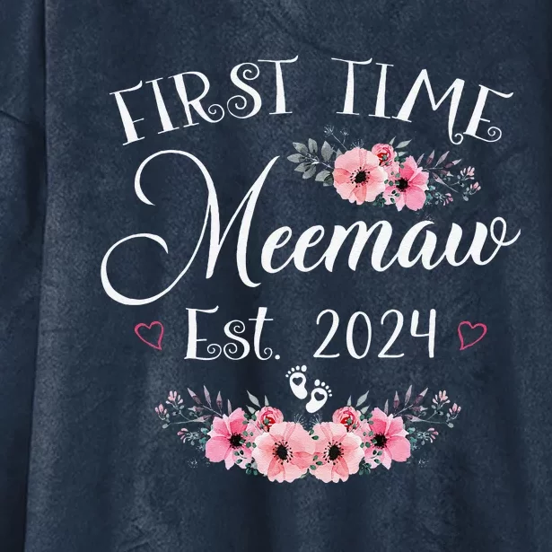 First Time Meemaw 2024 MotherS Day Soon To Be Mom Pregnancy Hooded Wearable Blanket