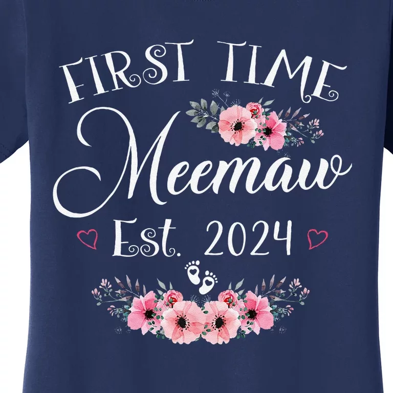 First Time Meemaw 2024 MotherS Day Soon To Be Mom Pregnancy Women's T-Shirt