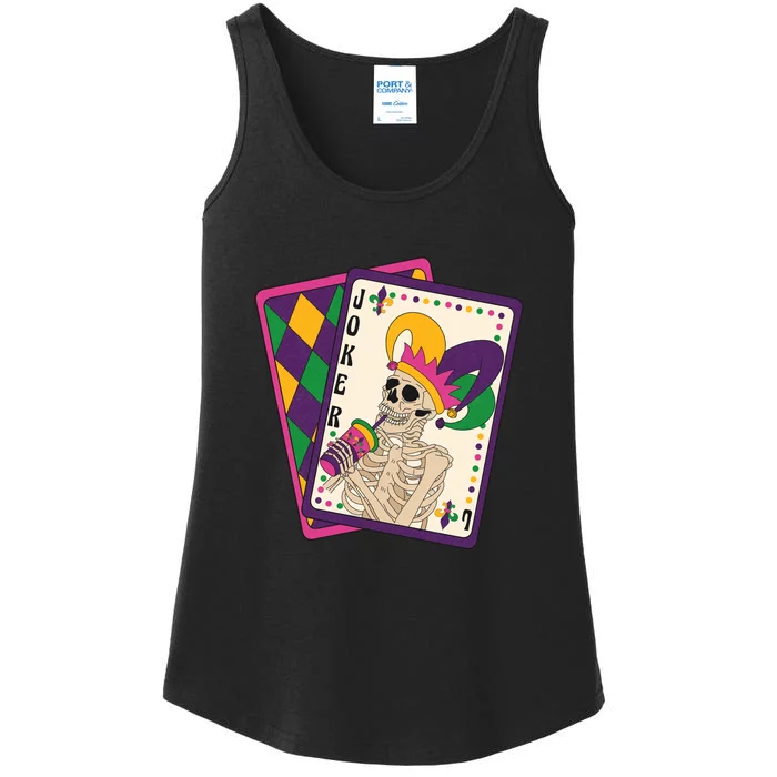 Funny Tarot Mardi Gras Fat Tuesday Celebration Gift Ladies Essential Tank