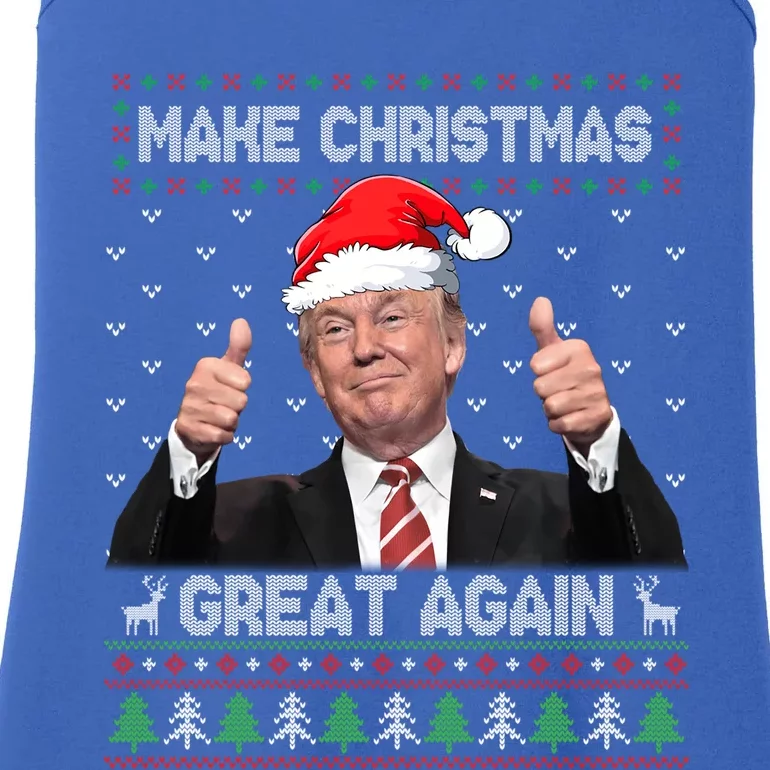 Funny Trump Make Christmas Great Again Ugly Sweater Xmas Cute Gift Ladies Essential Tank