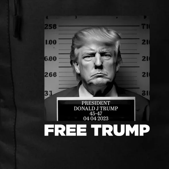 Free Trump Mug Shot Trump Not Guilty MugShot Daily Commute Backpack