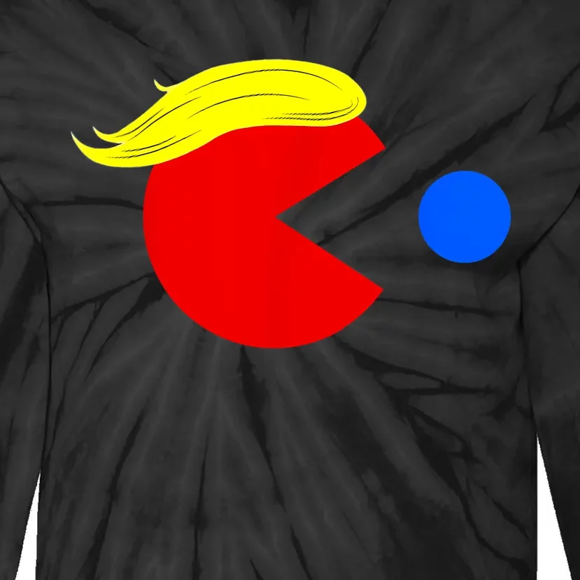 Funny Trump Man 2024 Pac Trump Man Ne Pac Blue Red Dot Tie-Dye Long Sleeve Shirt