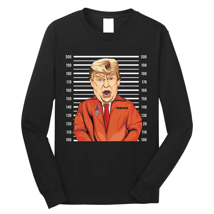 Funny Trump Mugshot Long Sleeve Shirt