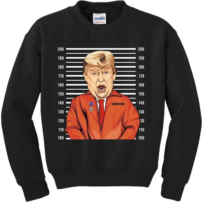 Funny Trump Mugshot Kids Sweatshirt