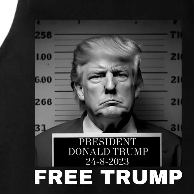 Free Donald Trump Mugshot Ladies Tri-Blend Wicking Tank