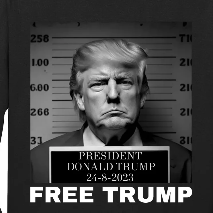 Free Donald Trump Mugshot Tall Long Sleeve T-Shirt