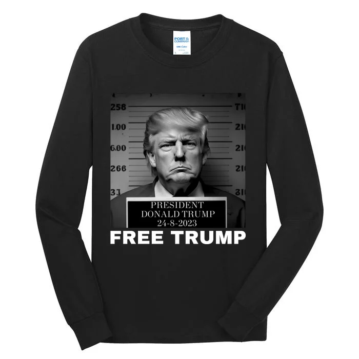 Free Donald Trump Mugshot Tall Long Sleeve T-Shirt